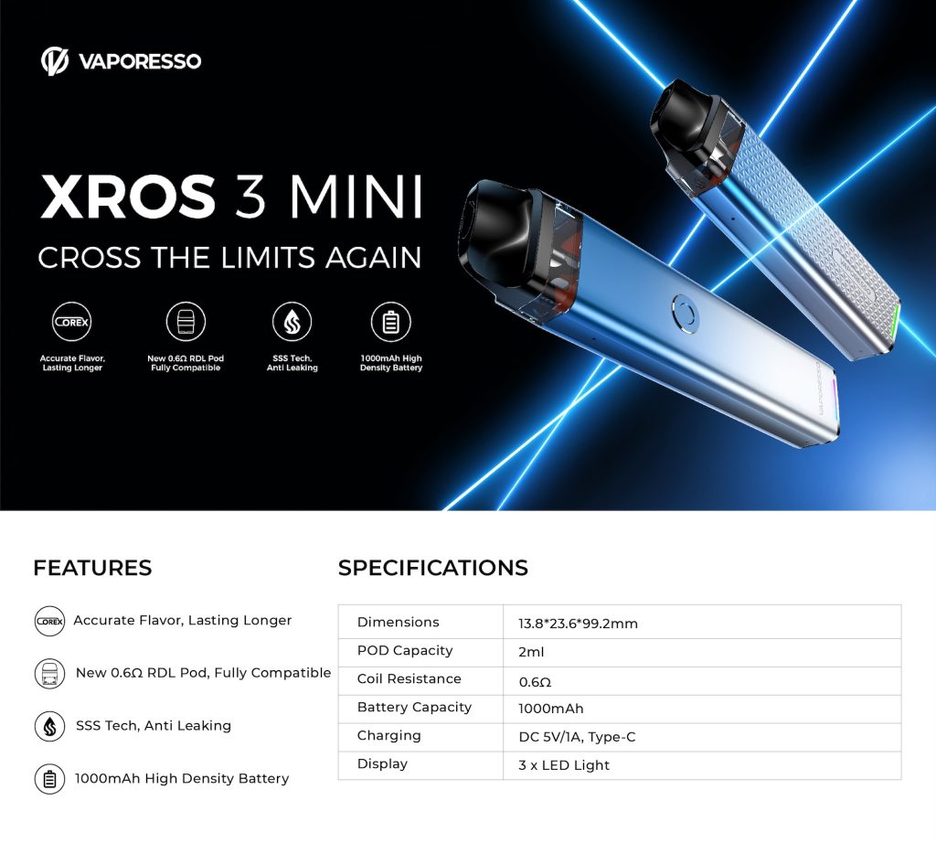 پادسیستم ویپرسو اکسراس 3 مینی VAPORESSO XROS 3 MINI