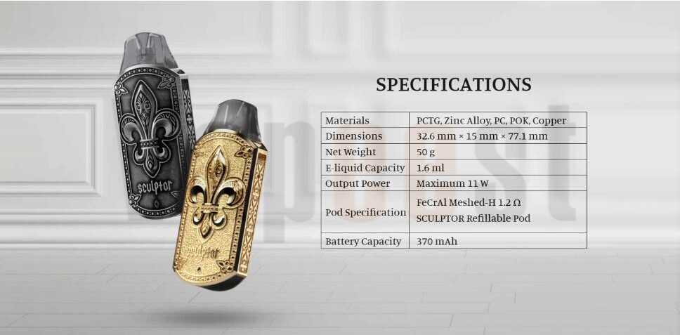 مشخصات-پاد-اسکالپتور-یوول-ویپیست